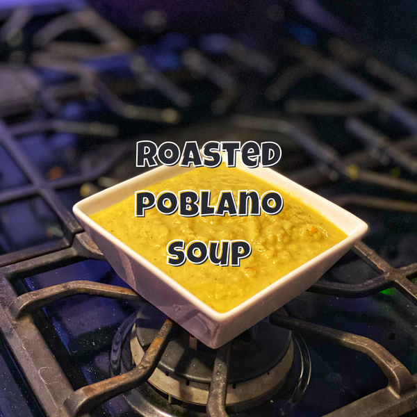 Roasted Poblano Cauliflower Soup